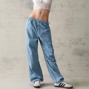 Baggy light blue low rise  jeans